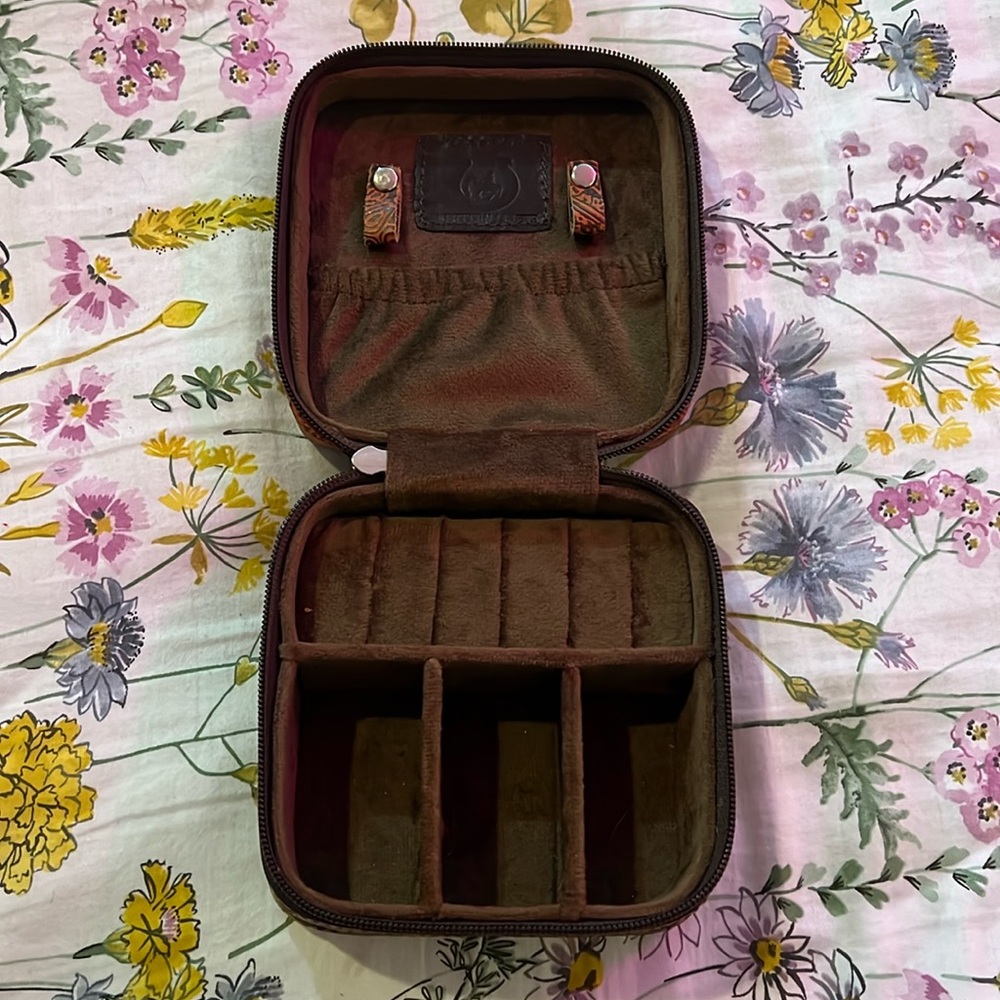 Leather tooled jewelry box